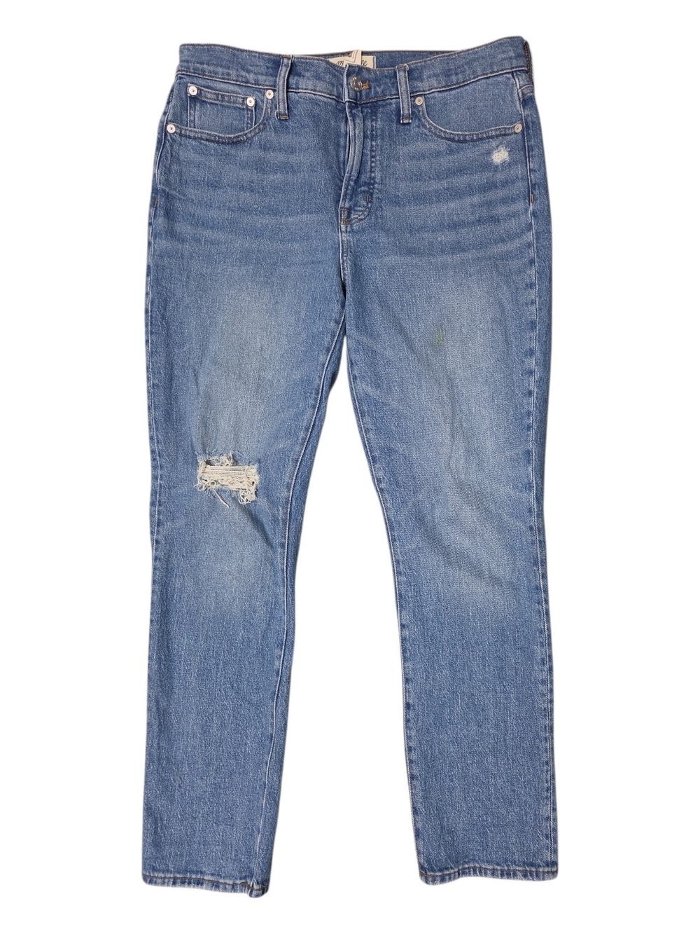 Madewell The Mid Rise Perfect Vintage Jean Straight Leg Distressed Size 29 - Picture 13 of 14